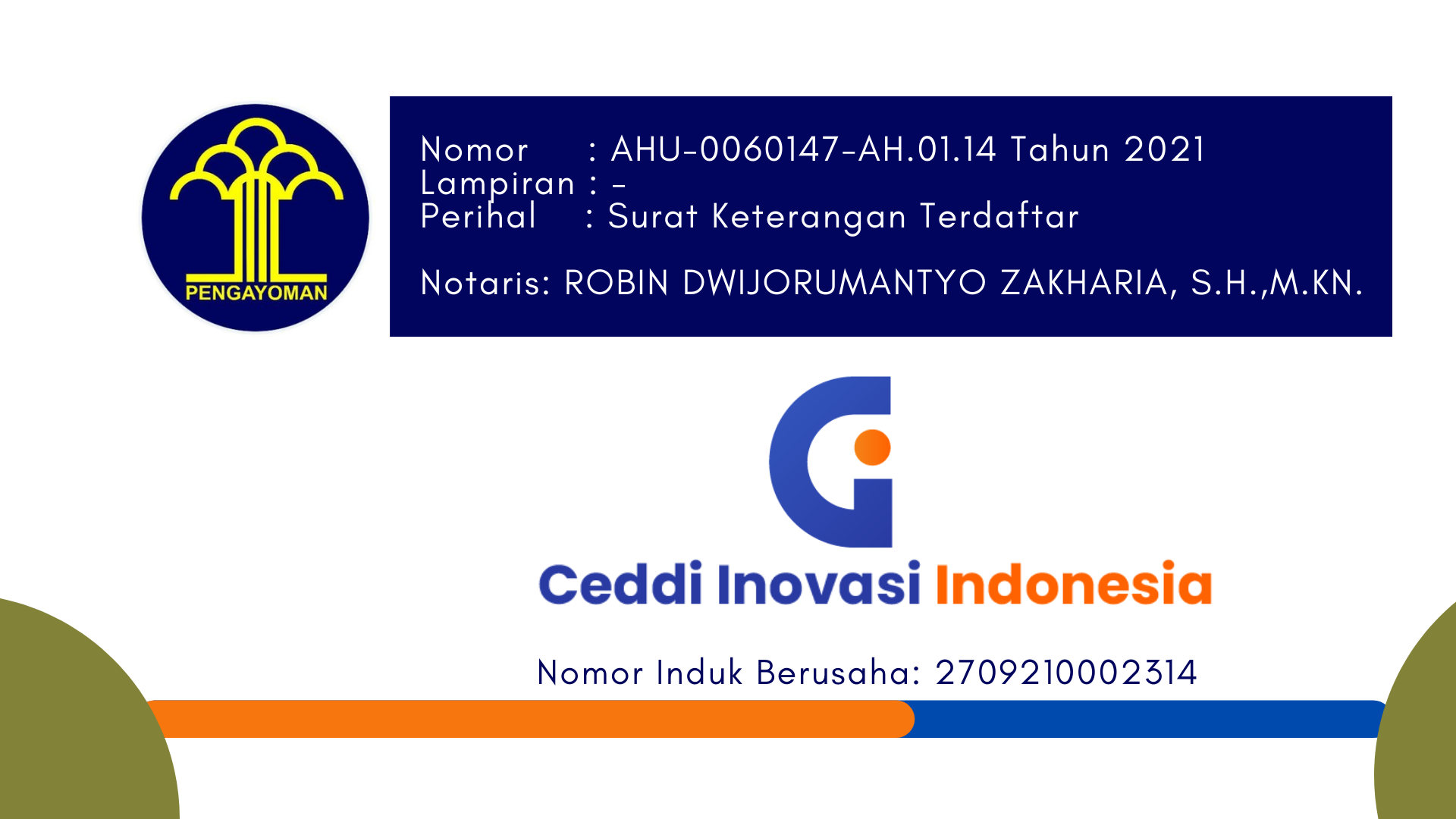 Legalitas CV Ceddi Inovasi Indonesia