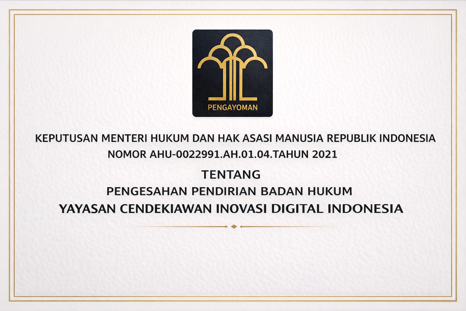 Legalitas Yayasan CEDDI